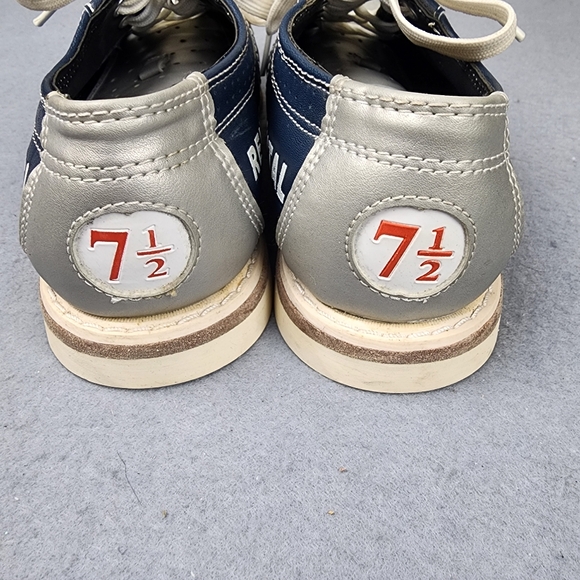 BSI Women’s Size 7.5 Leather Bowling Shoes Navy White Lace Up Rental Style - Picture 4 of 9